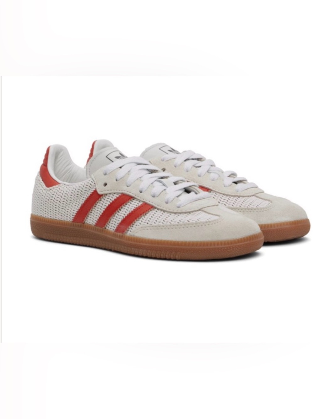 Adidas Sambas OG Crystal White and Burnt Orange shoes Mens 9 / Womens 10